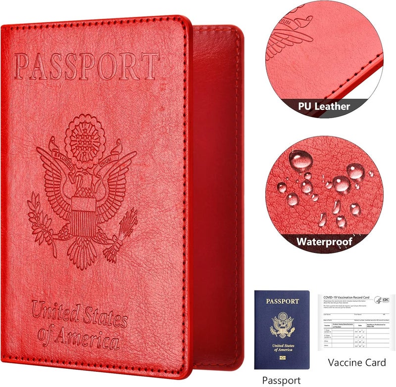 Eoehro Passport Holder for Travel Essentials-2Pack, Passport Wallet Cover Case for Travel Must Haves Accessories,Passport Book Holders for Women and Men - Image 3